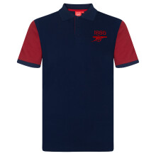 Arsenal FC Official Football Mens Contrast Sleeve Polo Shirt Navy Medium