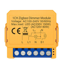 Módulo de Interruptor Inteligente Tuya Zigbee com Controle de 1ch, Luzes Led, Interruptor Regulável, Escurecimento Contínuo + Controle de Voz