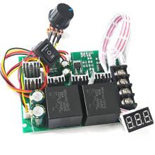 Controlador de Velocidade de Motor PWM 12V-48V/40A, Interruptor de Avanço-Reverso, Display LED e Potenciômetro Ajustável