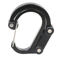 Black Camping Hybrid Gear Clip Carabiner Rotating Hook Clip Non-Locking Strong Clips for Fishing Hiking Travel Backpack