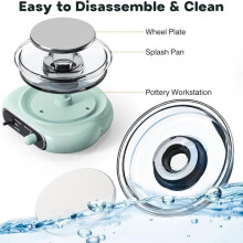 Pottery Wheel Kit - Turntable Electric Clay Wheel with Foot Pedal, Adjustable Speed Ceramic Making Machine EU Plug