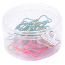 Metal Paper Clips 24 Pieces in PVC Box Bone