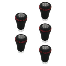 5Pièces Levier Changement Vitesse Aluminium Cuir Pour Auto