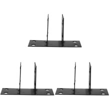 3Pièces Base De Clôture Noir Accessoire Jardin