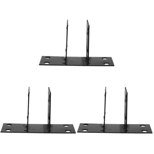 3Pièces Base De Clôture Noir Accessoire Jardin