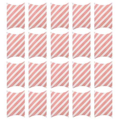 100Pièces Boîtes Cadeaux Rose Boîtes Oreiller Rayées Pour