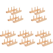10Pièces Rangement Fil Couture Bois Khaki, Support Durable