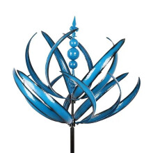 Wind Spinner Metal Windmill 3D Wind Powered Kinetic Sculpture Lawn Metal Wind Solar Spinners Yard and Garden Decor,B