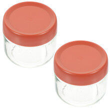2Pièces Bocal Verre Couvercle Rouge Pour Stockage Alimentaire