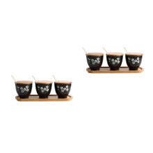 2Ensembles Boîtes À Épices Cuisine Noires En Céramique Haute Qualité