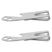 2Pièces -Monnaie Acier Inoxydable Argenté Clips Doubles Côtés
