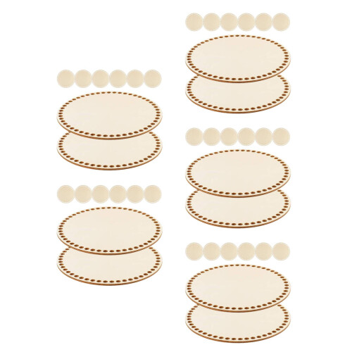 40Pièces Base Bois Beige Pour Panier Sac Crocheté DIY Polyvalent