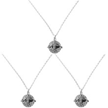 3Pièces Pendentif Aromathérapie Pelelith Argenté Style Raffiné