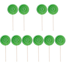 10Pièces Ornements Sucettes Simulées Vertes Pour Photographie