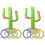 2Pièces Gonflables En PVC Vert Cactus Décor 1