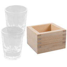 1Ensemble Service À Saké Bois Verre Pour Soirée Entre Amis