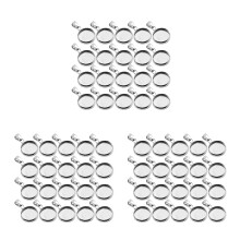 60Pièces Bases Pendentif Argent Ronde Pour Artisanaux DIY