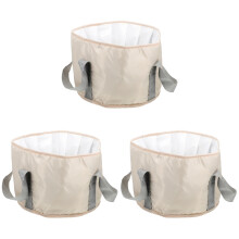 3Pièces Bassin De Pied Pliable Beige Couture Renforcée