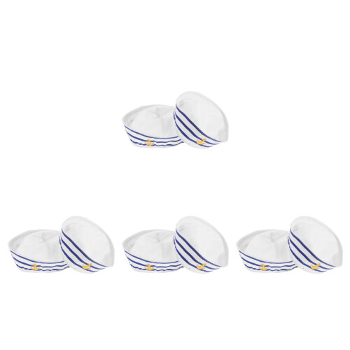 8Pièces Chapeaux De Blancs Polyester Pour Performance Et Cosplay