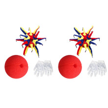 6Pièces Costume Clown Coloré Chapeau Et Nez Mousse Pour Carnaval