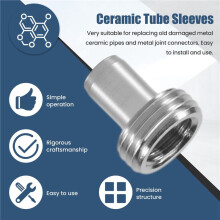 10Pcs Ceramic Tube Sleeves and 10Pcs Metal Connector Adapters for Fiber Optic Visual Fault Locator