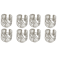 8Pièces Anneaux De Serviette En Métal Argent Brillant Pour