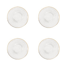 4Pièces Sous-Verres Verre Transparent Accessoires Design Épuré