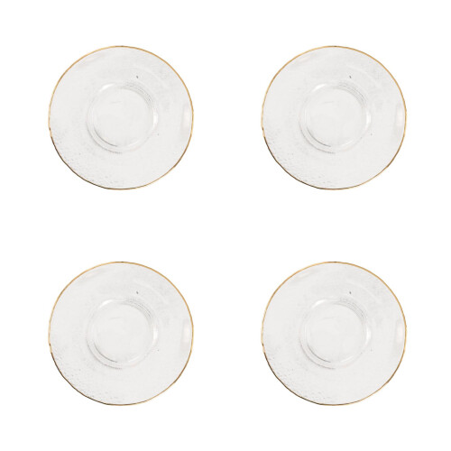 4Pièces Sous-Verres Verre Transparent Accessoires Design Épuré
