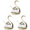 3Pièces Pots À Condiments En Verre Support Cygne 1