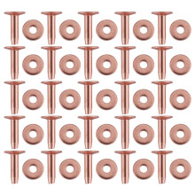 25 Sets Copper Rivet Burrs Washer,15/32 Inch Long Leather Copper Rivet Fastener, for Belts Leather DIY  Supplies