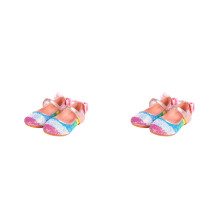 2Paires Chaussures De Danse Rose Strap PU Semelle Protège Pied