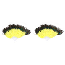 2Pièces Éventail Plume Pour Fête Décoration Et Collection