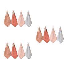 12Pièces Serviettes En Coral Velours Multicolores Absorbantes