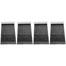 4Feuilles De Cuir Synthétique Pailleté Noir Pour Décoration