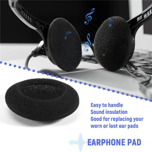 4 Pair 55mm Replacement Earphone Pad Covers for Headset Headphone Black 2