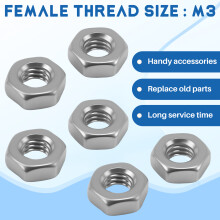 Metric M3 Hex Nuts 304 Stainless Steel Fastener DIN934 100pcs for Bolt