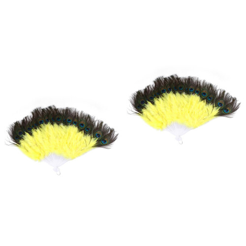 2Pièces Éventail Plume Pour Fête Décoration Et Collection 2