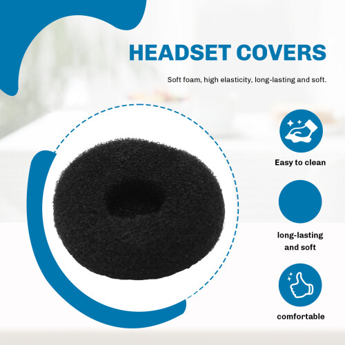 Replacement Earphone in Soft Foam Sponge Bearing Headsets Covers Black 2