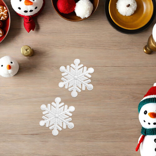 30Pièces Patchs Brodés Flocon Neige En Pour DIY 2