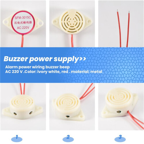 Beep AC 220V buzzer wired power supply 2 alarm wheel 1
