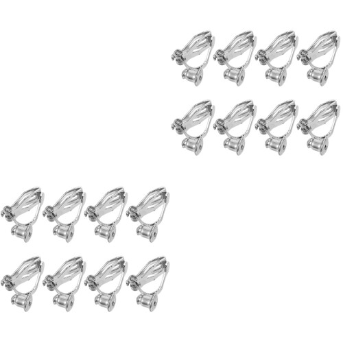 16Pièces Bases Boucles Clip Argent DIY Matériel Pour 2