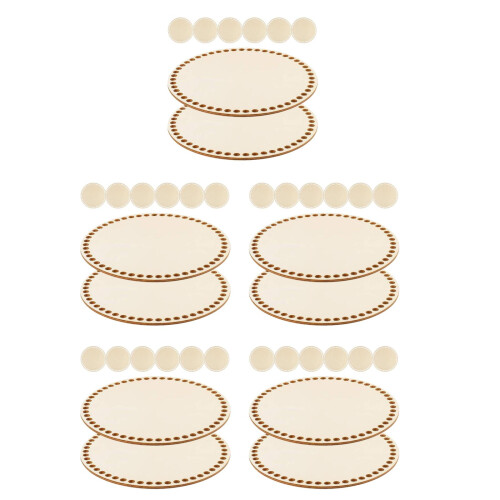 40Pièces Base Bois Beige Pour Panier Sac Crocheté DIY Polyvalent 1