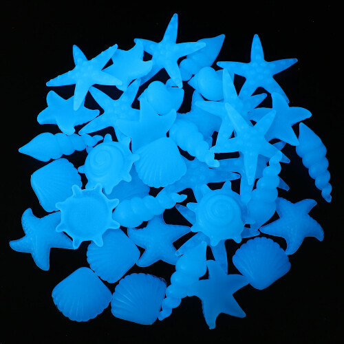 50Pièces Galets Lumière Résine Décor Aquarium 2