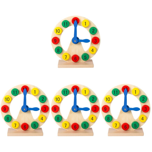 4Pièces Jouet Formes Bois Couleurs Variées 1