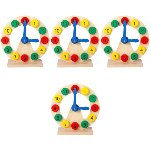 4Pièces Jouet Formes Bois Couleurs Variées 2