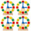 4Pièces Jouet Formes Bois Couleurs Variées 5