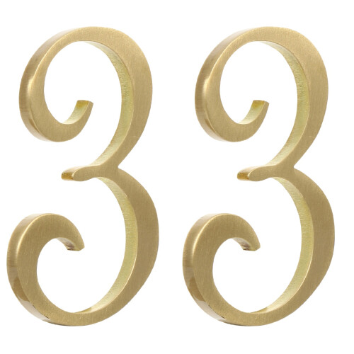 2Pièces Plaques Numéros Dorées Décoratives Pour Porte 1