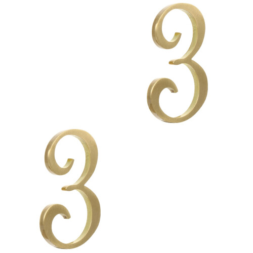 2Pièces Plaques Numéros Dorées Décoratives Pour Porte 2