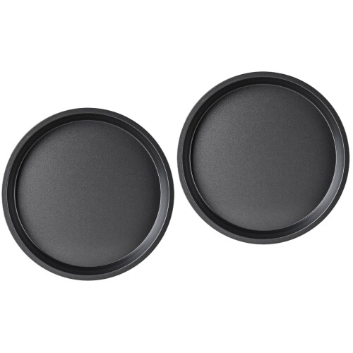 2Pièces Plateau Four Pizza Noir Acier Carbone Cuisine 2