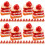 48Pièces Mini Dessert Factice Résine Rouge Décor Mini Maison 4